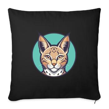 Chat pailleté de Californie Race Dessin animé Kawaii Pet - Housse de coussin décorative 45 x 45 cm - noir - Devant