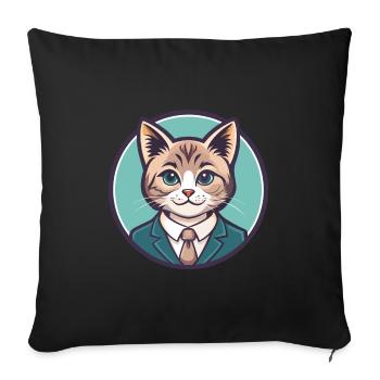 Chantilly Tiffany Cat Breed Cartoon Kawaii Animal - Sofa pillowcase 17,3'' x 17,3'' (45 x 45 cm) - black - Front