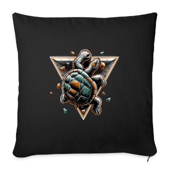 Bouldern Schildkröte Klettern Geschenk - Sofakissenbezug 45 x 45 cm - Schwarz - Vorne