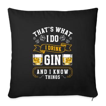 Alcool Party Buveur Jeu à boire - Housse de coussin décorative 45 x 45 cm - noir - Devant