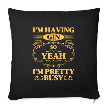 Gin Party Boisson Anniversaire - Housse de coussin décorative 45 x 45 cm - noir - Devant