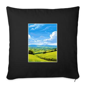 Shropshire Hills Aonb Travel Poster Souvenir WPA - Sofa pillowcase 17,3'' x 17,3'' (45 x 45 cm) - black - Front