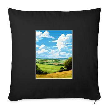 Kent Downs Aonb Travel Poster Souvenir Paint WPA - Sofa pillowcase 17,3'' x 17,3'' (45 x 45 cm) - black - Front