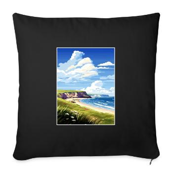 Gower Halbinsel Aonb Reise Poster Souvenir WPA - Sofakissenbezug 45 x 45 cm - Schwarz - Vorne