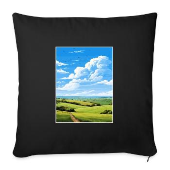 Kent Downs Aonb Travel Poster Souvenir Paint WPA - Sofa pillowcase 17,3'' x 17,3'' (45 x 45 cm) - black - Front