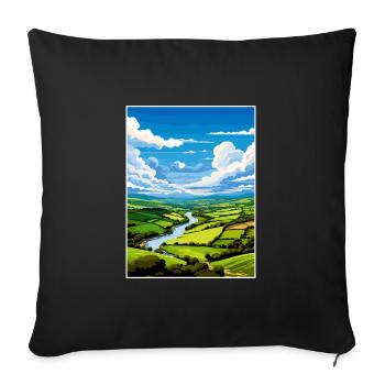 Wye Valley Aonb Reise Poster Souvenir Farbe WPA - Sofakissenbezug 45 x 45 cm - Schwarz - Vorne
