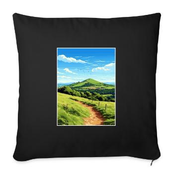 Malvern Hills Aonb Travel Poster Souvenir Paint WP - Sofa pillowcase 17,3'' x 17,3'' (45 x 45 cm) - black - Front