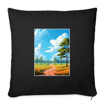 Cannock Chase Aonb Affiche de voyage Souvenir Peinture WP - Housse de coussin décorative 45 x 45 cm - noir - Devant