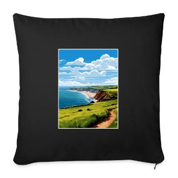 South Devon Aonb Reise Poster Souvenir Farbe WPA - Sofakissenbezug 45 x 45 cm - Schwarz - Vorne