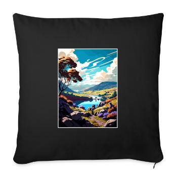 Tamar Valley Anob Reise Poster Souvenir Farbe WPA - Sofakissenbezug 45 x 45 cm - Schwarz - Vorne