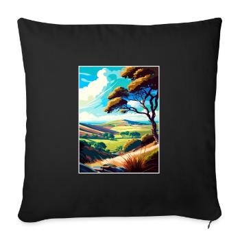 Mendip Hills Anob Travel Poster Souvenir Paint WPA - Sofa pillowcase 17,3'' x 17,3'' (45 x 45 cm) - black - Front