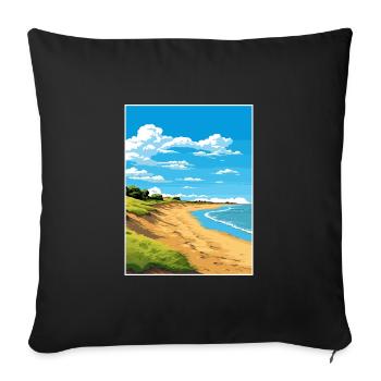Norfolk Coast Aonb Affiche de voyage Souvenir Paint WP - Housse de coussin décorative 45 x 45 cm - noir - Devant
