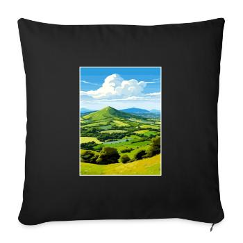 Malvern Hills Aonb Travel Poster Souvenir Paint WP - Sofa pillowcase 17,3'' x 17,3'' (45 x 45 cm) - black - Front