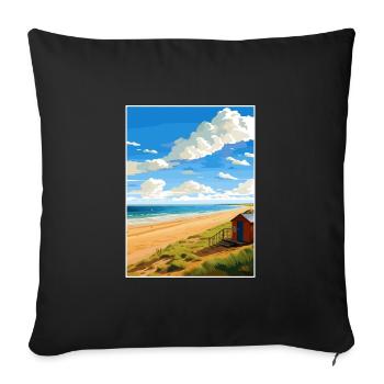 Norfolk Coast Aonb Affiche de voyage Souvenir Paint WP - Housse de coussin décorative 45 x 45 cm - noir - Devant