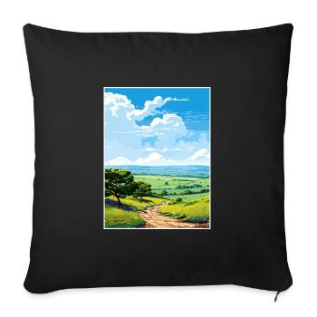 Quantock Hills Aonb Vintage Travel Poster Souvenir - Sofa pillowcase 17,3'' x 17,3'' (45 x 45 cm) - black - Front