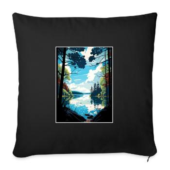 Forest Of Dean Anob Vintage Travel Poster Souvenir - Sofa pillowcase 17,3'' x 17,3'' (45 x 45 cm) - black - Front