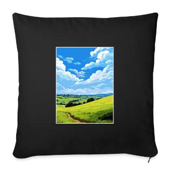 Howardian Hills Aonb Travel Poster Souvenir WPA - Sofa pillowcase 17,3'' x 17,3'' (45 x 45 cm) - black - Front