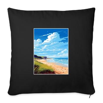 Péninsule de Gower Aonb Affiche de voyage Souvenir WPA - Housse de coussin décorative 45 x 45 cm - noir - Devant