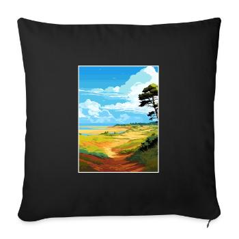 Suffolk Coast Heaths Travel Poster Souvenir WPA - Sofa pillowcase 17,3'' x 17,3'' (45 x 45 cm) - black - Front