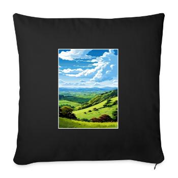 Shropshire Hills Aonb Travel Poster Souvenir WPA - Sofa pillowcase 17,3'' x 17,3'' (45 x 45 cm) - black - Front