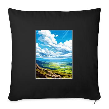 Mourne Mountains Aonb Travel Poster Souvenir WPA - Sofa pillowcase 17,3'' x 17,3'' (45 x 45 cm) - black - Front