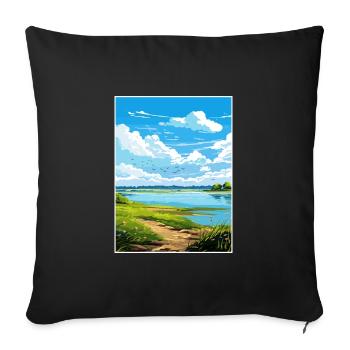 Strangford Lough Aonb Reiseposter Souvenir WPA - Sofakissenbezug 45 x 45 cm - Schwarz - Vorne