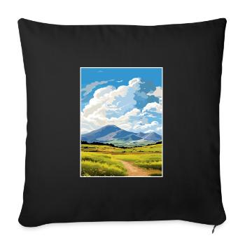 Mourne Mountains Aonb Travel Poster Souvenir WPA - Sofa pillowcase 17,3'' x 17,3'' (45 x 45 cm) - black - Front