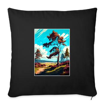 Cannock Chase Affiche de voyage Peinture Souvenir WPA - Housse de coussin décorative 45 x 45 cm - noir - Devant