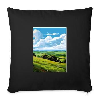 Blackdown Hills Aonb Travel Poster Souvenir WPA - Sofa pillowcase 17,3'' x 17,3'' (45 x 45 cm) - black - Front