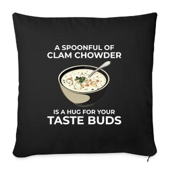 Chaudrée de palourdes, crustacés, soupe de fruits de mer hilarante - Housse de coussin décorative 45 x 45 cm - noir - Devant
