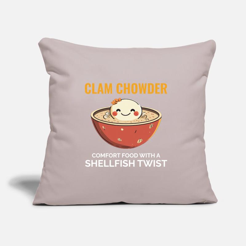 Clam Chowder Shellfish Hilarious Seafood Soup Sofa pillowcase 17,3'' x 17,3'' (45 x 45 cm)