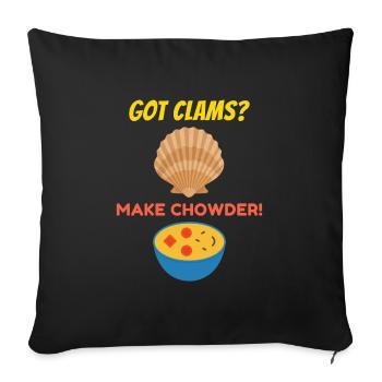 Clam Chowder Shellfish Hilarious Seafood Soup - Sofa pillowcase 17,3'' x 17,3'' (45 x 45 cm) - black - Front