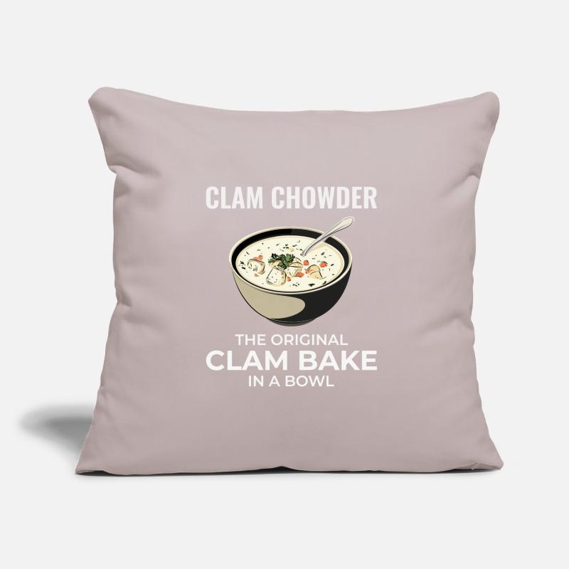 Clam Chowder Shellfish Hilarious Seafood Soup Sofa pillowcase 17,3'' x 17,3'' (45 x 45 cm)