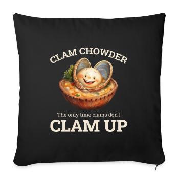 Clam Chowder Shellfish Hilarious Seafood Soup - Sofa pillowcase 17,3'' x 17,3'' (45 x 45 cm) - black - Front