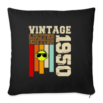 1950 - Sofa pillowcase 17,3'' x 17,3'' (45 x 45 cm) - black - Front