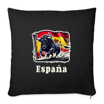 Espagne Drapeau Taureau Design - Housse de coussin décorative 45 x 45 cm - noir - Devant