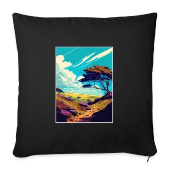 Quantock Hills Aonb Vintage Travel Poster Souvenir - Sofa pillowcase 17,3'' x 17,3'' (45 x 45 cm) - black - Front