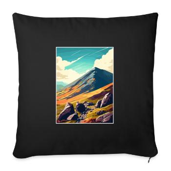 Mourne Mountains Aonb Travel Poster Souvenir WPA - Sofa pillowcase 17,3'' x 17,3'' (45 x 45 cm) - black - Front