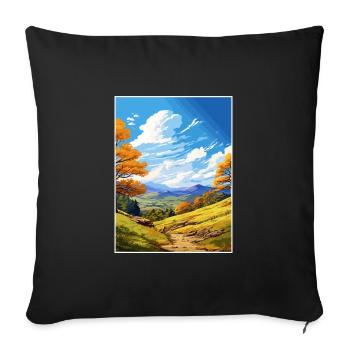 Clwydian Range And Dee Valley Aonb Travel Poster - Sofa pillowcase 17,3'' x 17,3'' (45 x 45 cm) - black - Front