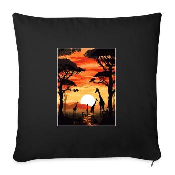 Africa Travel Poster Souvenir Postcard Painting - Sofa pillowcase 17,3'' x 17,3'' (45 x 45 cm) - black - Front