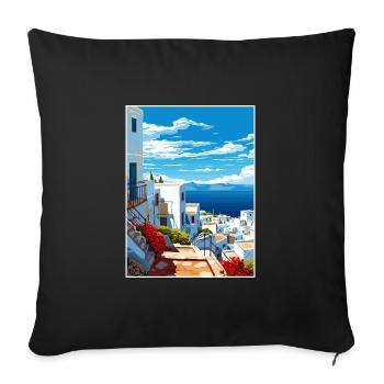 Tanger Maroc Affiche de voyage Peinture Souvenir WPA - Housse de coussin décorative 45 x 45 cm - noir - Devant