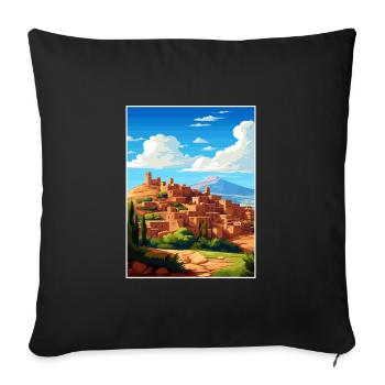 Marrakesh Morocco Travel Poster Souvenir Paint WPA - Sofa pillowcase 17,3'' x 17,3'' (45 x 45 cm) - black - Front