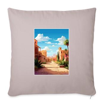 Marrakesch Marokko Reise Poster Souvenir Farbe WPA - Sofakissenbezug 45 x 45 cm - helles Taupe - Vorne