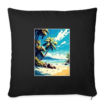 Zanzibar Tanzanie Affiche de voyage Peinture Souvenir WPA - Housse de coussin décorative 45 x 45 cm - noir - Devant