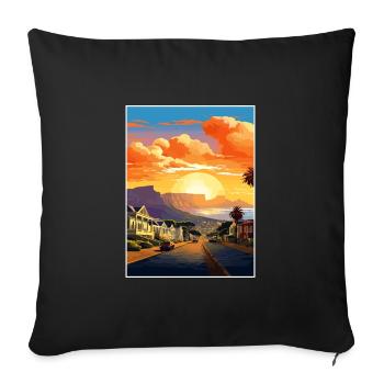 Cape Town Afrique du Sud Affiche de voyage Souvenir WPA - Housse de coussin décorative 45 x 45 cm - noir - Devant