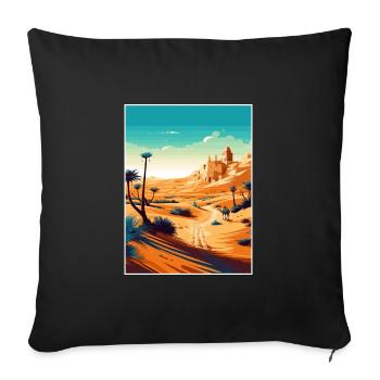 Sahara Wüste Afrika Reise Poster Souvenir WPA - Sofakissenbezug 45 x 45 cm - Schwarz - Vorne