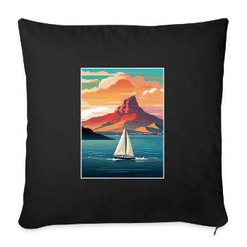 Cape Town Afrique du Sud Affiche de voyage Souvenir WPA - Housse de coussin décorative 45 x 45 cm - noir - Devant