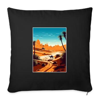 Sahara Wüste Afrika Reise Poster Souvenir WPA - Sofakissenbezug 45 x 45 cm - Schwarz - Vorne