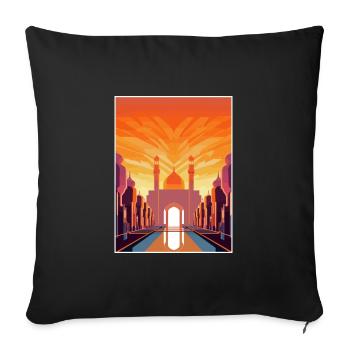 Marrakech Maroc Affiche de voyage Peinture Souvenir WPA - Housse de coussin décorative 45 x 45 cm - noir - Devant