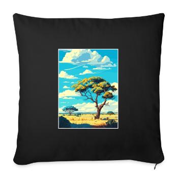 Affiche de voyage du parc national Kruger en Afrique du Sud - Housse de coussin décorative 45 x 45 cm - noir - Devant